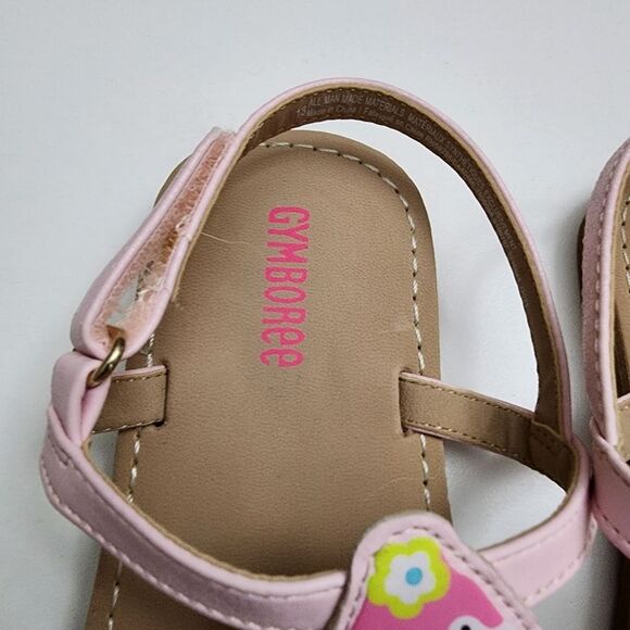 Gymboree Girls Tropical Paradise Pink & Brown Flamingo Sandals Size 13 - Picture 4 of 11